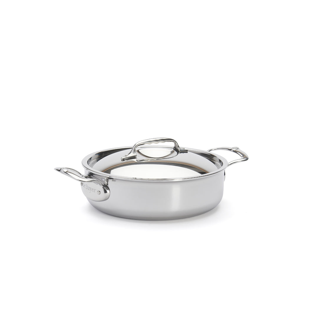 De Buyer Affinity 5-Ply S/S Double Handle Straight Side Saute Pan With Lid
