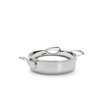 De Buyer Affinity 5-Ply S/S Double Handle Straight Side Saute Pan With Lid