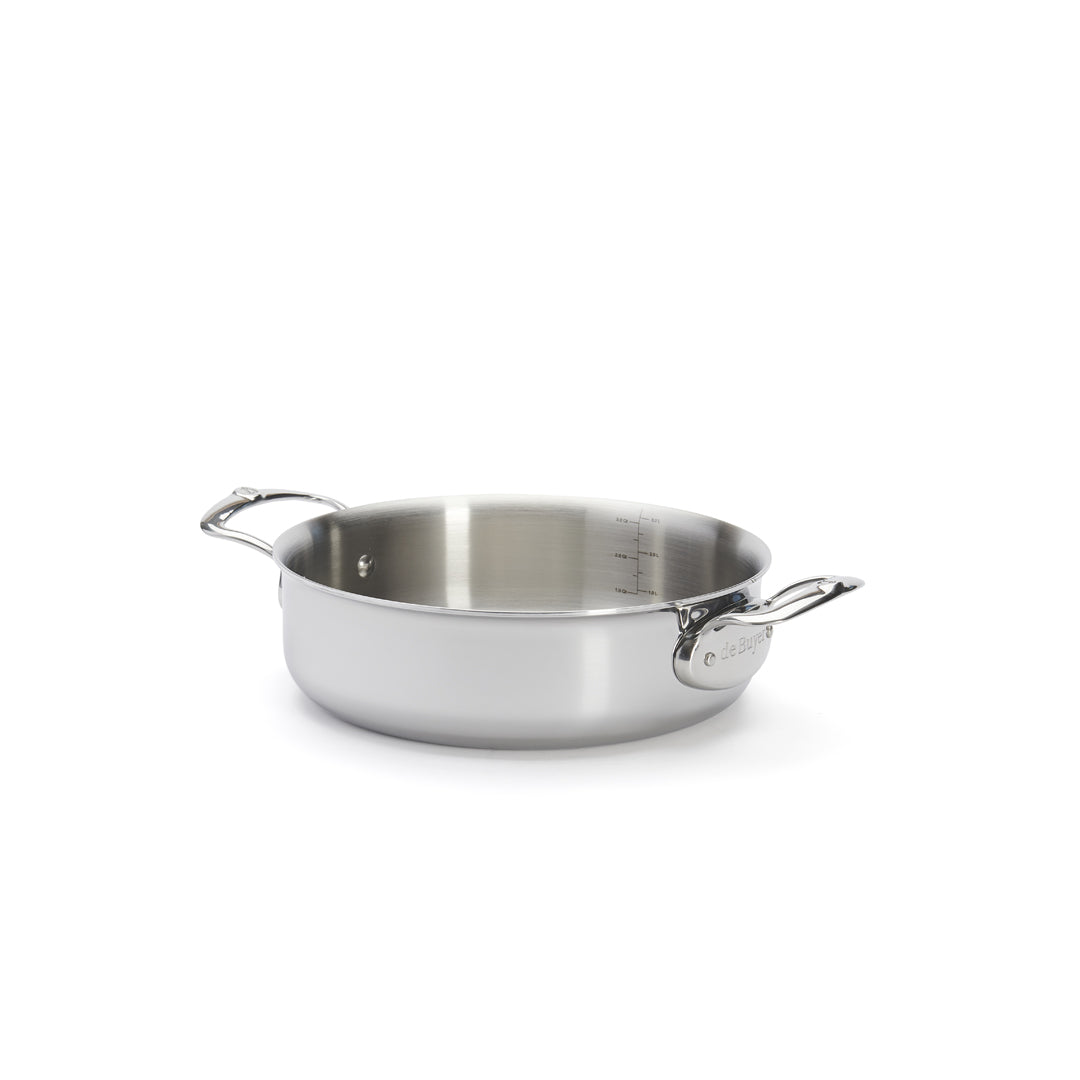 De Buyer Affinity 5-Ply S/S Double Handle Straight Side Saute Pan With Lid