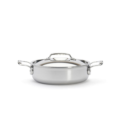 De Buyer Affinity 5-Ply S/S Double Handle Straight Side Saute Pan With Lid