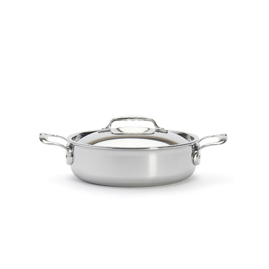 De Buyer Affinity 5-Ply S/S Double Handle Straight Side Saute Pan With Lid
