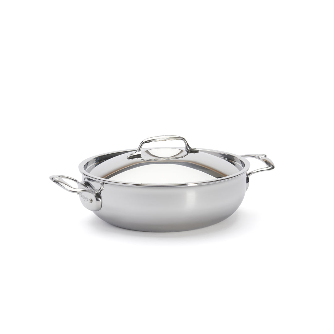 De Buyer Affinity 5-Ply S/S 28cm / 4.8L Round Saute Pan With Double Handles & Lid
